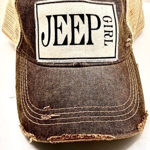 JEEP GIRL! Brand new, distressed style, boutique, adjustable baseball cap!